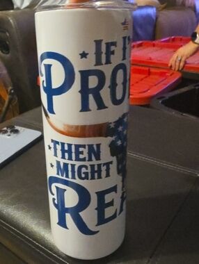 NaNa White Tumbler with Blue Patriotic Text